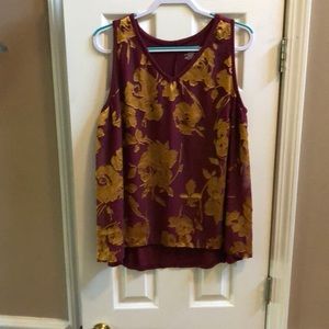 Lane Bryant Wine & Gold Floral Tank 18/20